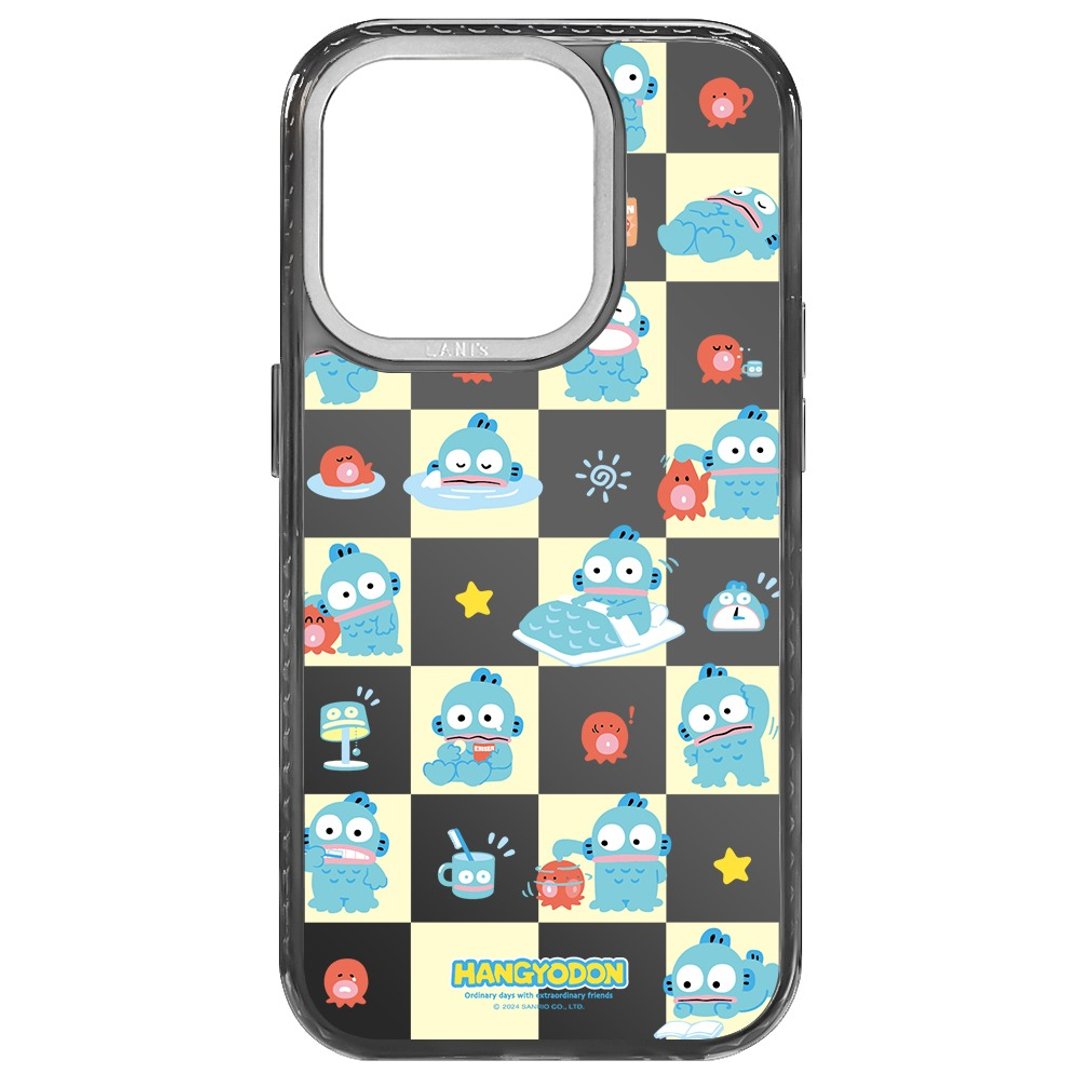 人鱼汉顿 镜面棋盘格日常 透黑框 iPhone 16 15 14 13 Pro Max - 手机壳/手机套 - 环保材料 黑色