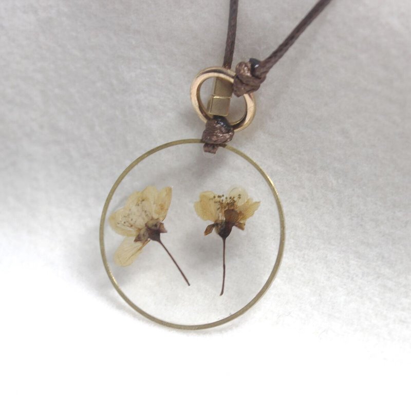 原创设计复古文艺干花树脂滴胶毛衣链 - 项链 - 植物．花 咖啡色