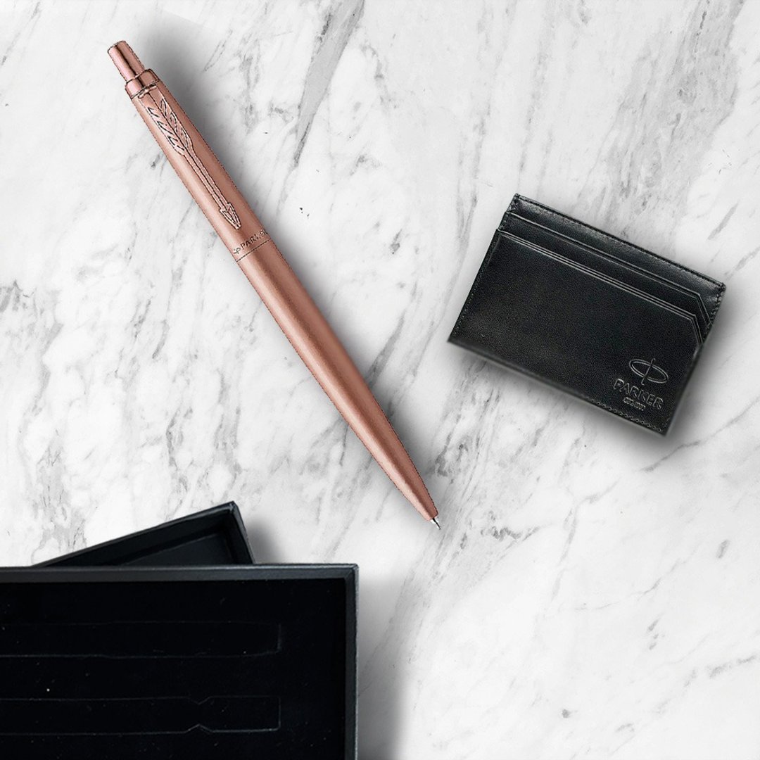 Parker 派克 乔特  XL玫瑰金(限定)原子笔 牛皮卡夹礼盒 免费刻字 - 圆珠笔/中性笔 - 其他金属 金色