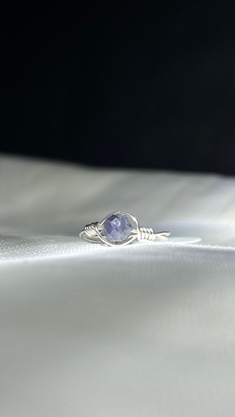 线石系列 - 堇青石编织戒指 - 戒指 - 银 银色