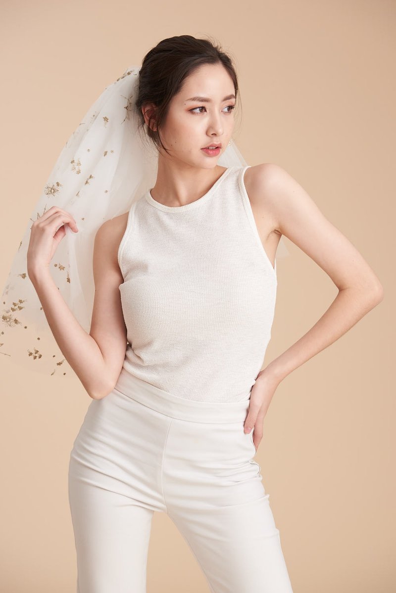 Golden star wedding veil - 发饰 - 聚酯纤维 白色