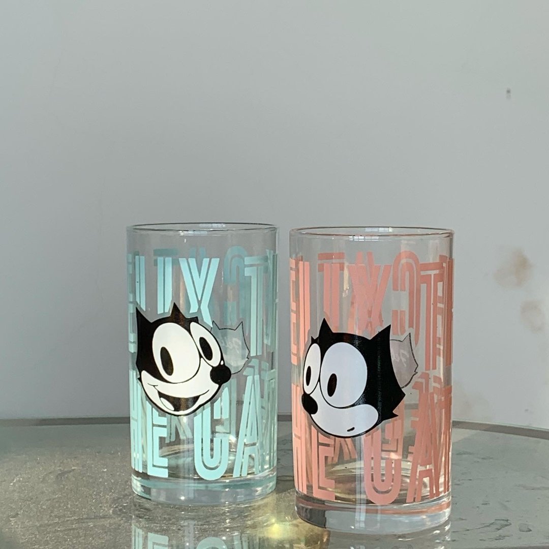 绝版日本制1989菲力猫玻璃杯 - 玻璃杯 - 玻璃 多色
