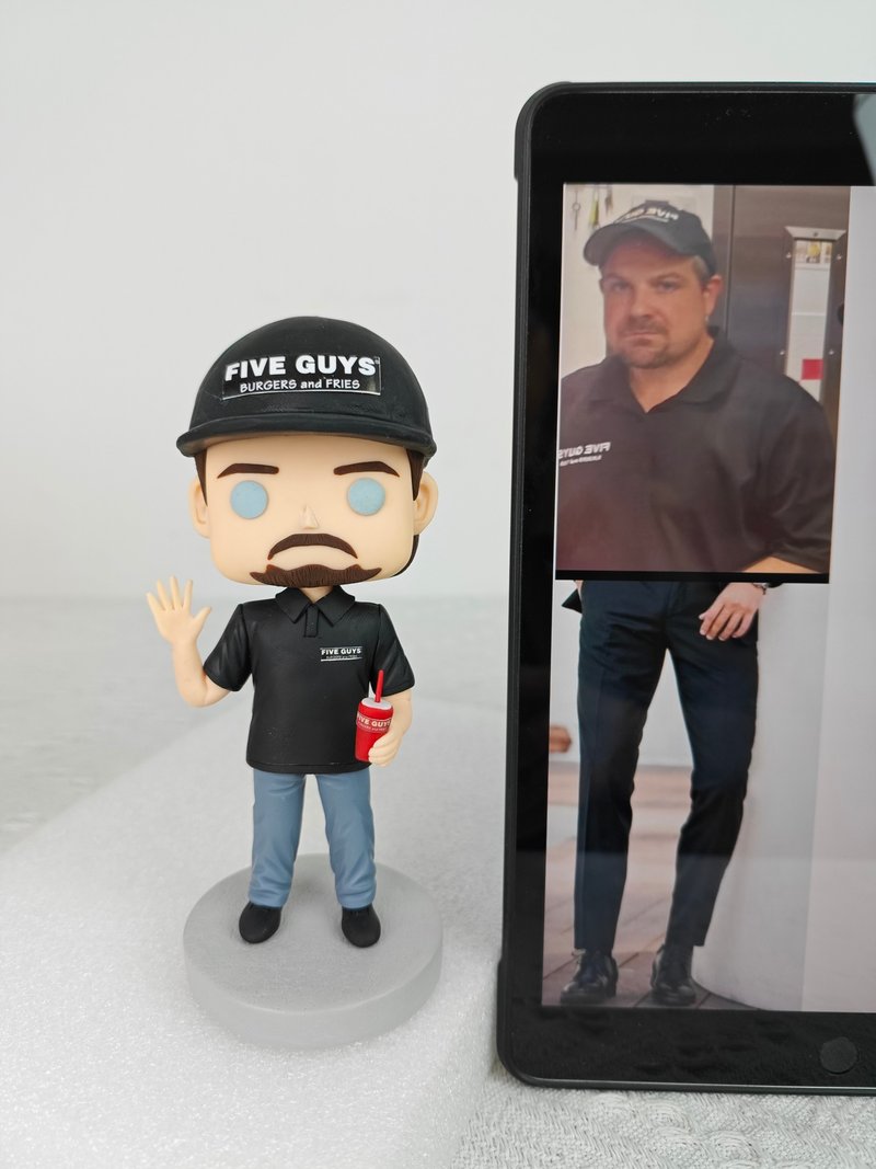 纯手工定制美国Funko Pop 自画肖像公仔娃娃男朋友老公生日礼物 - 玩偶/公仔 - 粘土 多色