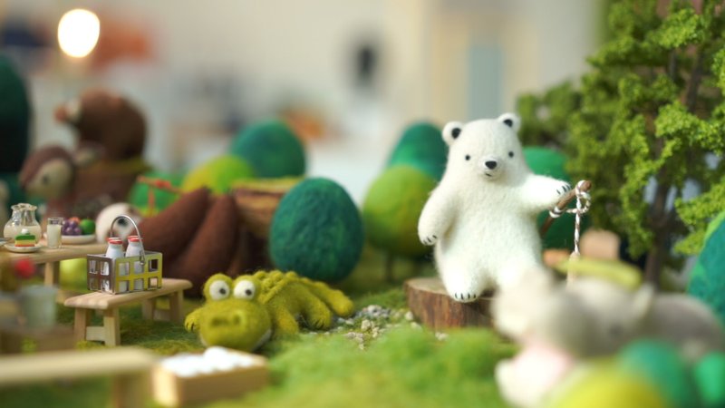 乐洋・好好玩羊毛毡材料包-钓鱼白熊棉花糖 - 编织/刺绣/羊毛毡/裁缝 - 羊毛 