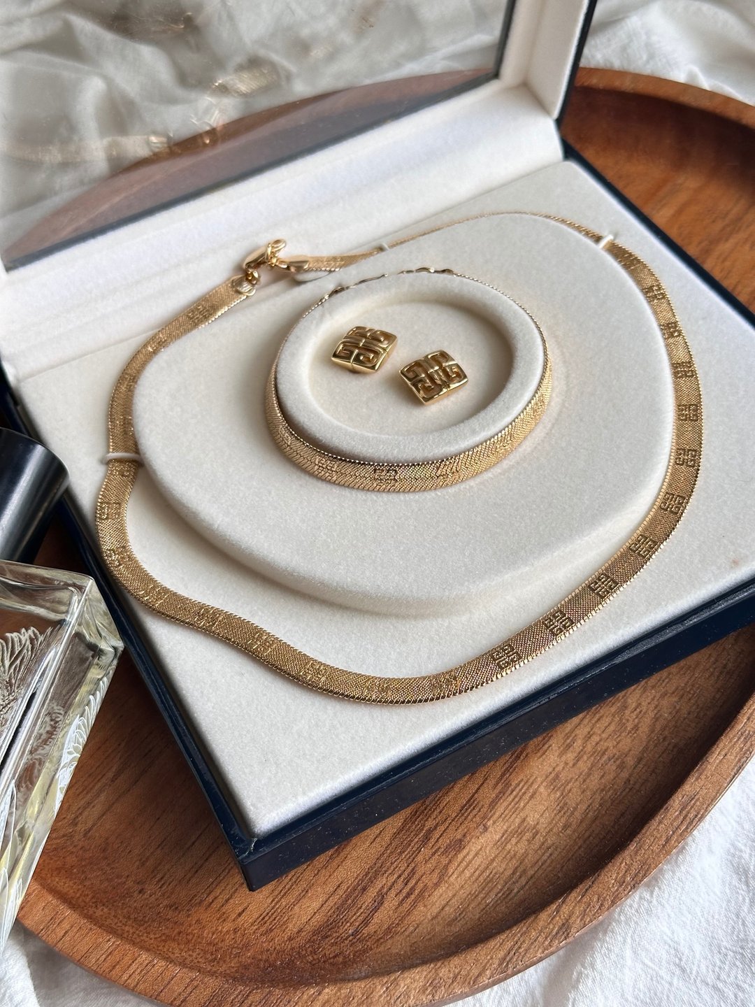 中古饰品Vintage Givenchy耳环手链和颈链套装 - 项链 - 其他金属 