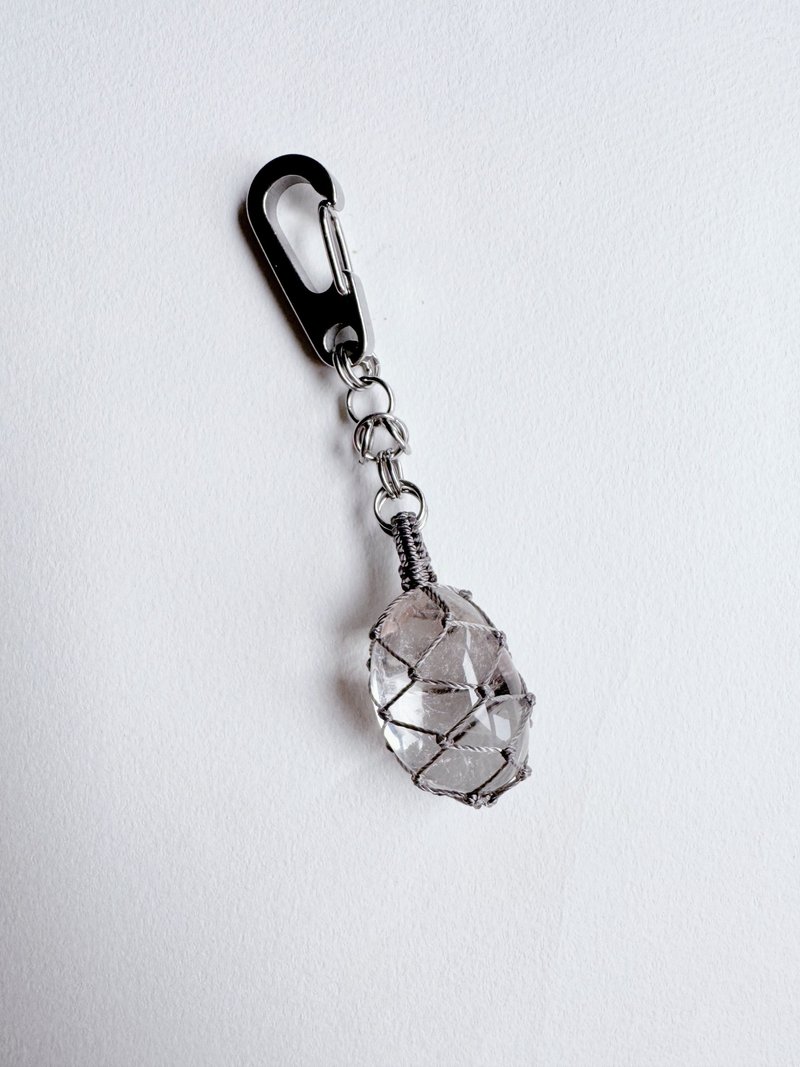 白水晶不锈钢挂饰 - 吊饰 - 水晶 银色