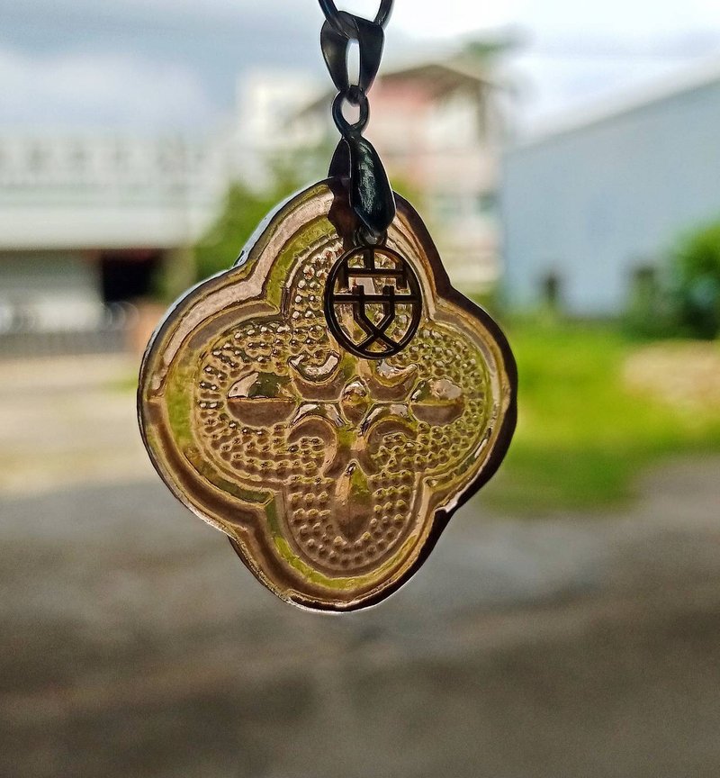 海棠花钥匙圈 海棠花 钥匙圈 复古玻璃 压花玻璃 吊饰 礼品 - 钥匙链/钥匙包 - 玻璃 