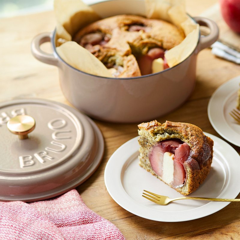 限量发售 | BRUNO珐琅铸铁锅 (柔砂灰) 随附隔热手套 - 锅具/烤盘 - 珐琅 卡其色