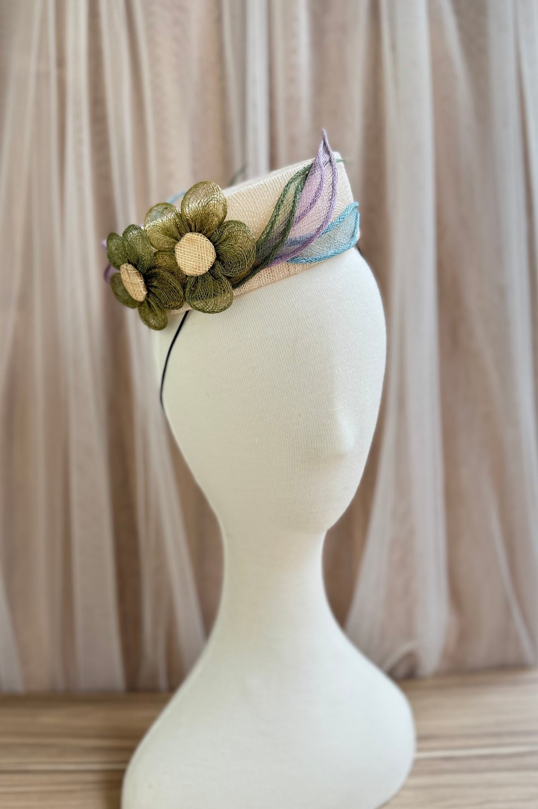 英式帽饰 Pillbox hat- Faelina - 帽子 - 植物．花 