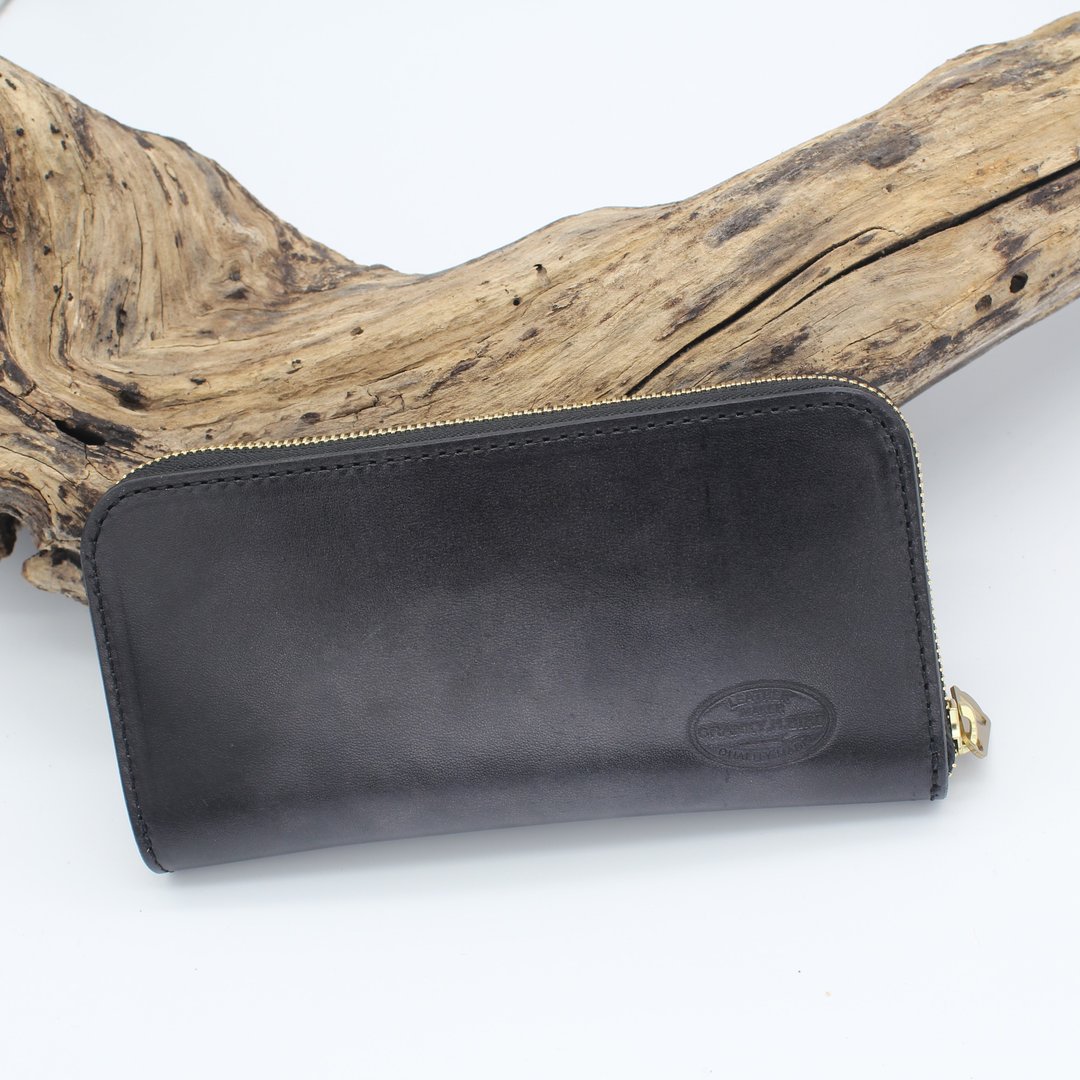 Gradation Wallet NoahGradation(Black) Hand dyed Made in JAPAN nume leather - 皮夹/钱包 - 真皮 黑色