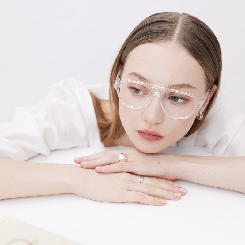 成人 飞行眼镜框型 滤蓝光眼镜 : crystal - 眼镜/眼镜框 - 塑料 透明