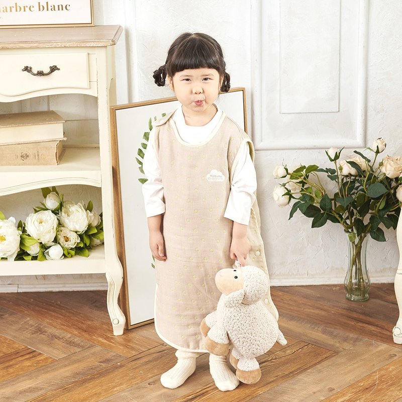 MARURU 五层纱防踢被 伯爵 (S/M) 肩扣式 - 婴儿床上用品 - 棉．麻 卡其色