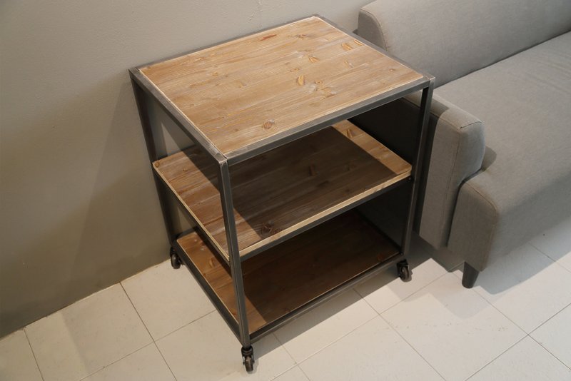 工业风移动式_双层架 - 木工/竹艺/纸艺 - 木头 