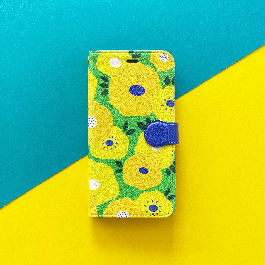 iPhone12 Series Case // iPhone Folio Case // Yellow Flower - 手机壳/手机套 - 人造皮革 黄色