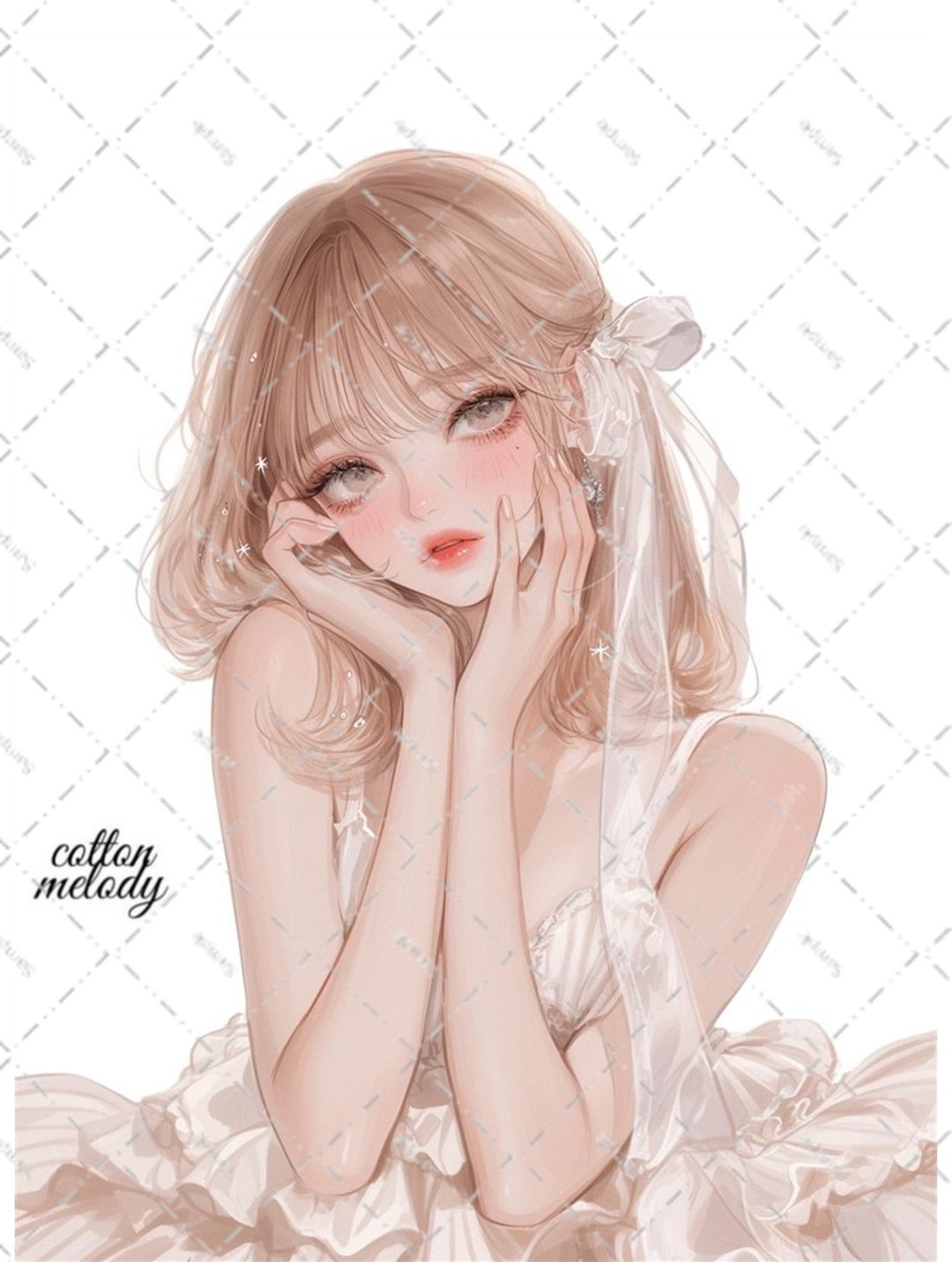 original sticker no.6258 人物贴纸 原创贴纸 人物插画贴纸 女孩贴纸 原创人物贴纸 - 贴纸 - 纸 