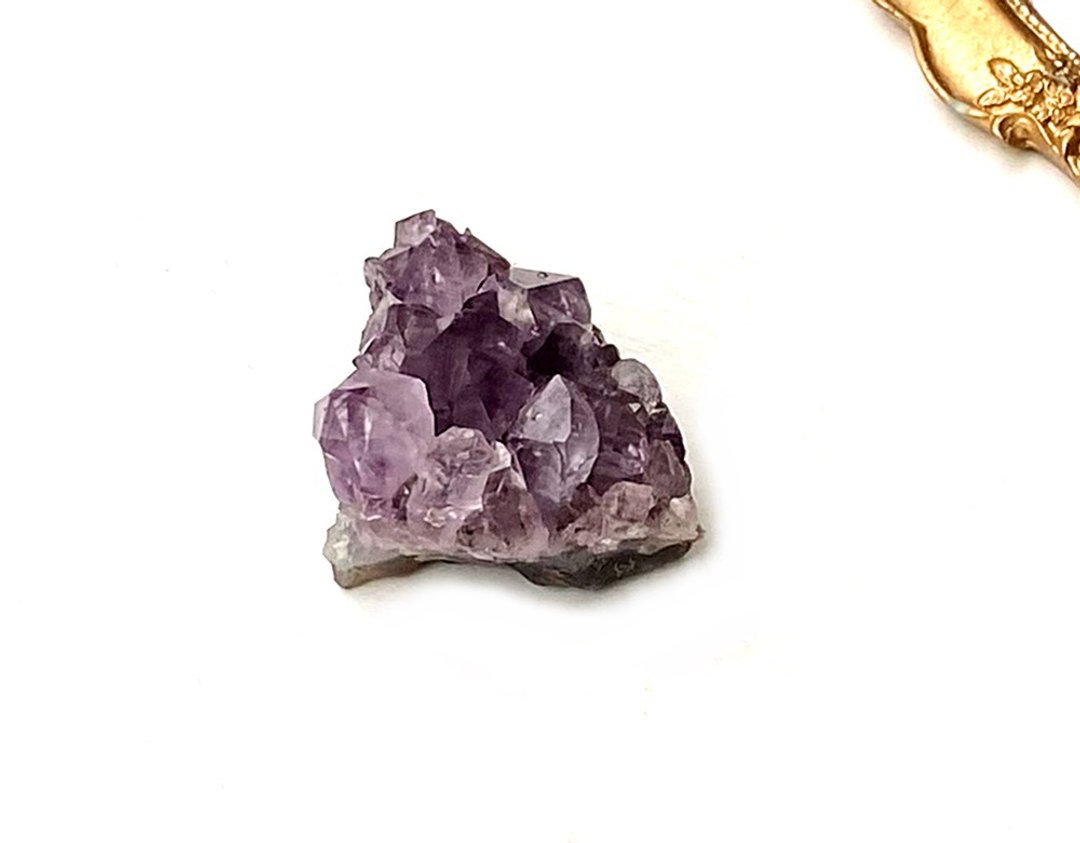 天然原矿可爱几何三角小迷你紫晶簇 紫水晶 家居 办公室 摆件 - 其他 - 水晶 紫色