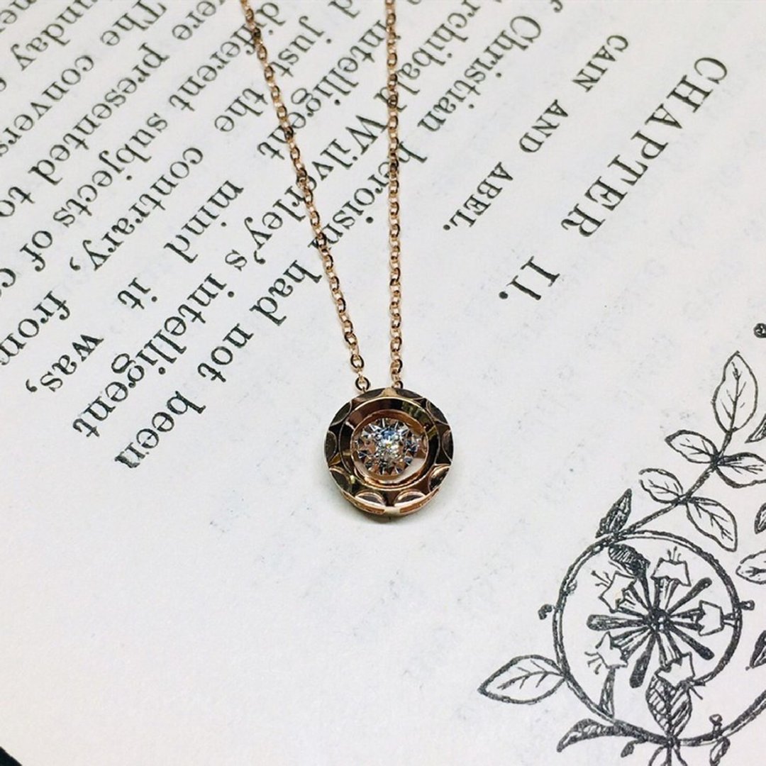 【Jewelry Ya 茱丽叶 】- 晃动放大系列 - 18K 玫瑰金 圆钻项链 - 项链 - 玫瑰金 