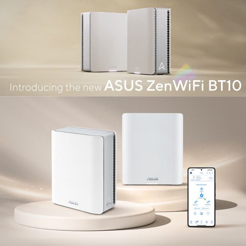 ASUS华硕WiFi 7三频BE18000 AiMesh路由器/分享器 (ZenWiFi BT10) - 其他 - 其他材质 白色