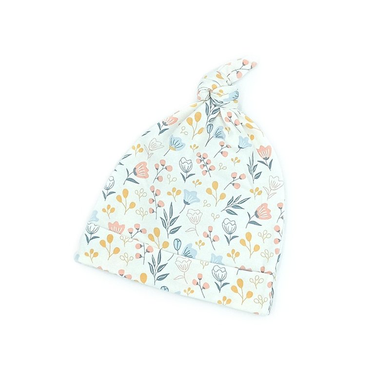 【Deux Filles有机棉】带结婴儿帽(花卉) - 婴儿帽/发带 - 棉．麻 