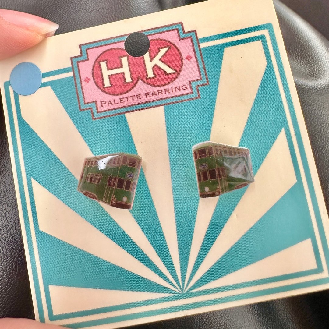 HKPaletteEarring - 电车(耳环) - 耳环/耳夹 - 树脂 绿色