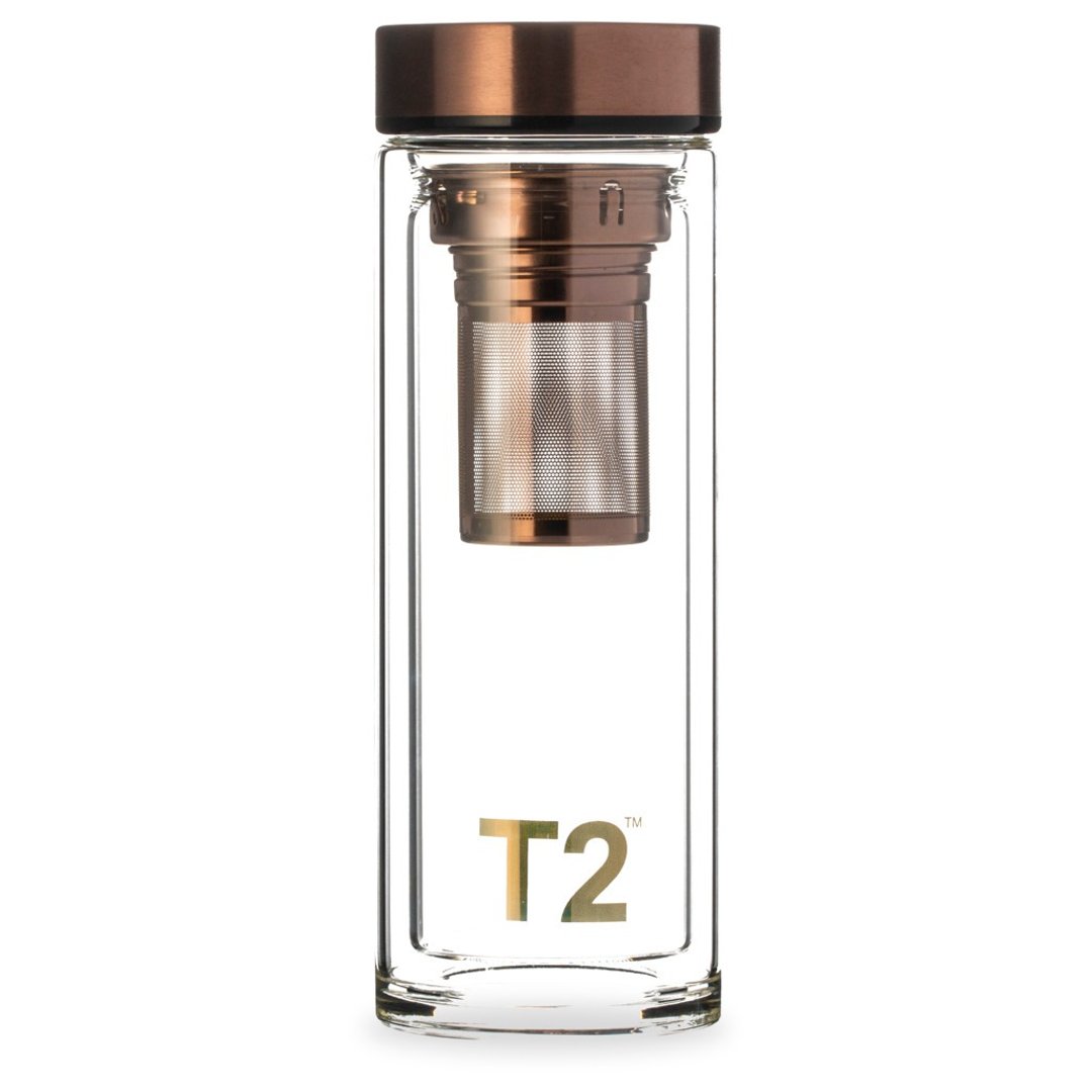 T2 双壁玻璃随身瓶 (玫瑰金) - 水瓶/水壶 - 玻璃 
