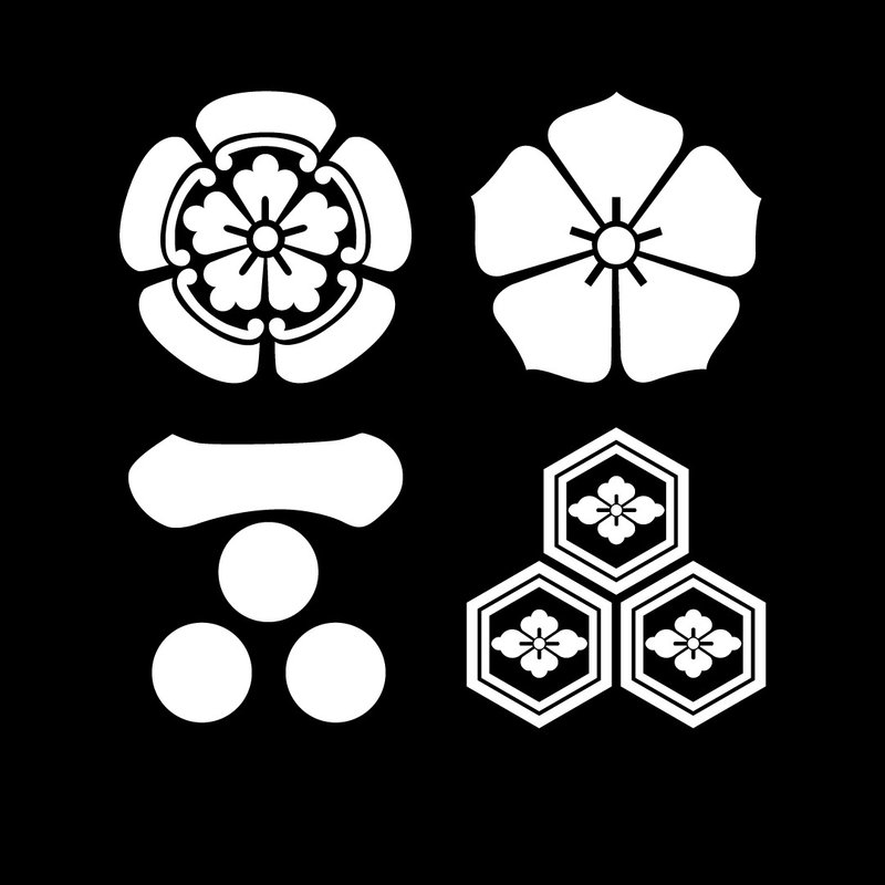 战国家纹 日本家徽 车贴 织田信长 明智光秀 毛利元就 反光贴纸 - 贴纸 - 防水材质 