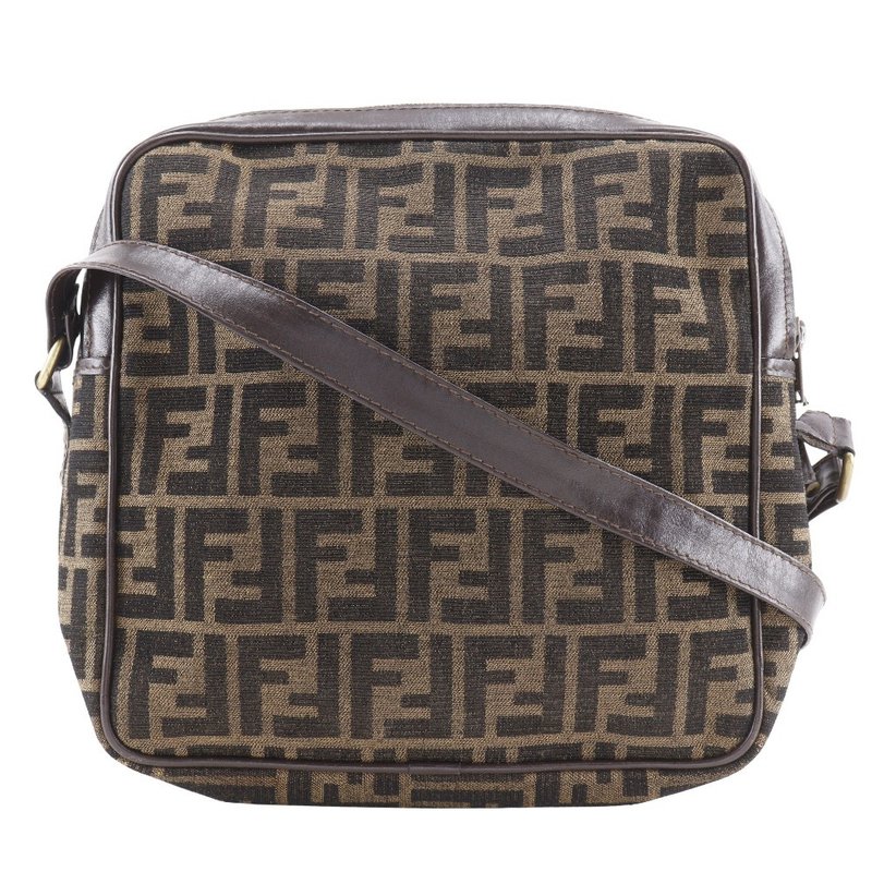 [日本直送] FENDI Zucca 女单肩包 尼龙帆布 棕色 [二手] - 侧背包/斜挎包 - 尼龙 咖啡色