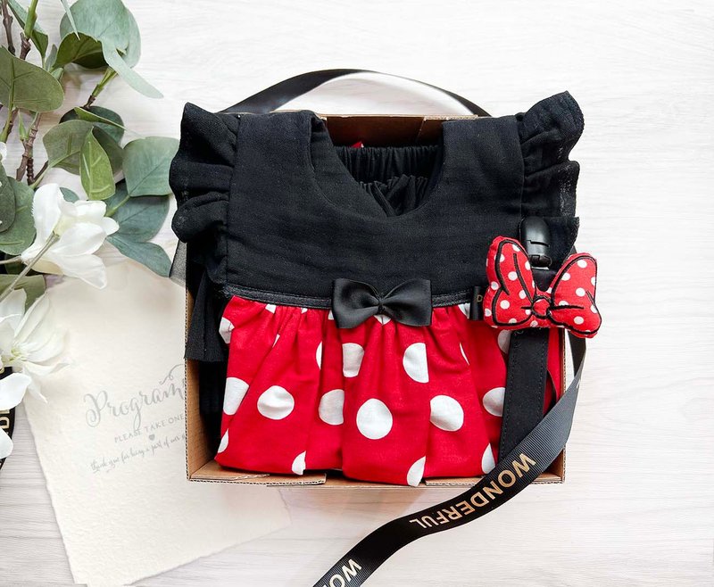 复古波点米'S风格 - 宝宝弥月礼合组 周岁礼 - 满月礼盒 - 棉．麻 红色