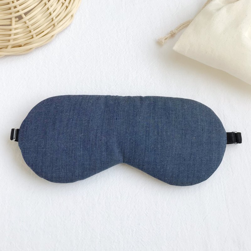 雾蓝色 牛仔布 手工眼罩 纯棉布 有机棉 可调长度 附收纳袋 - 眼罩 - 棉．麻 蓝色