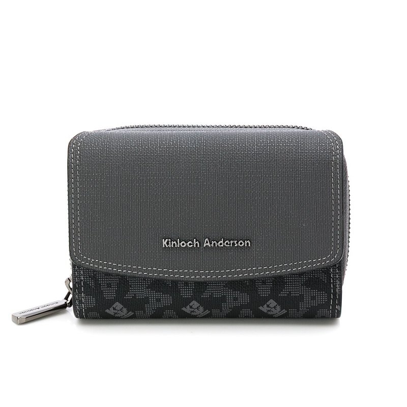 【金安德森】 Genevieve 经典老花折叠中夹-碳黑 - 皮夹/钱包 - 人造皮革 黑色