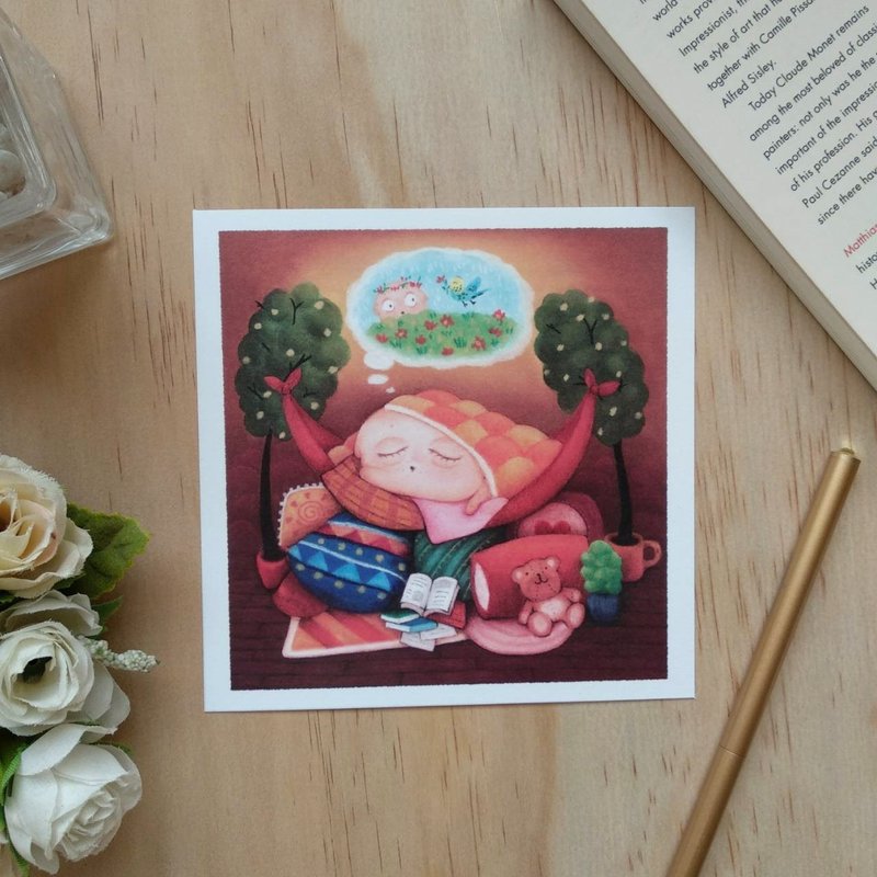 可爱原创插画 马铃薯狗狗 方形明信片 - 卡片/明信片 - 纸 多色