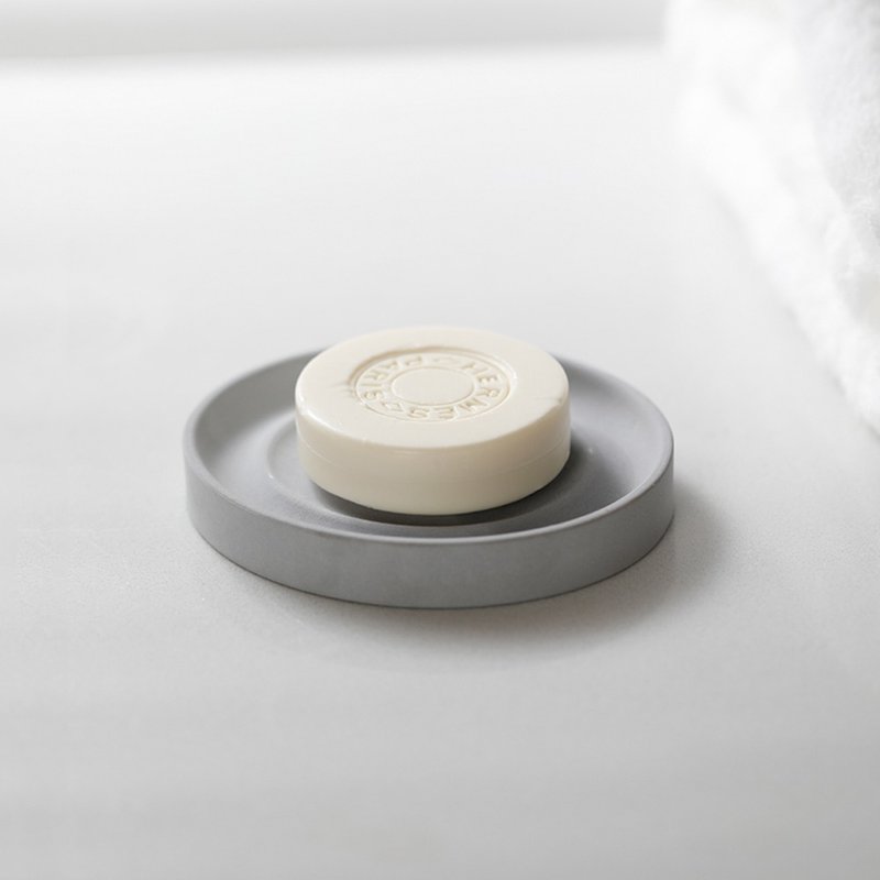 日本霜山 涟漪造型超吸水圭藻土杯垫/肥皂盘-3入 - 卫浴用品 - 其他材质 灰色