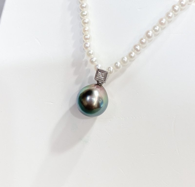 PJ.珍珠锁骨链搭南洋珠 - 项链 - 珍珠 