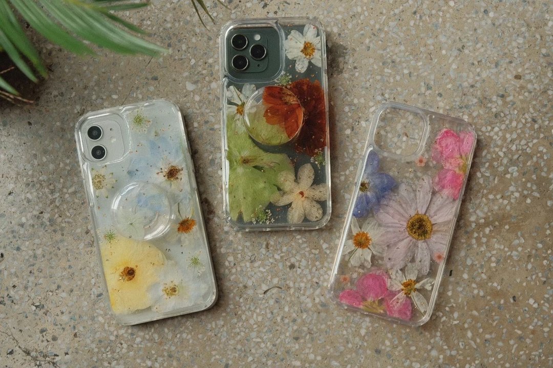 定制专区/订制款押花手机壳 树脂防摔 独一无二手作 真花保存 - 手机壳/手机套 - 植物．花 多色