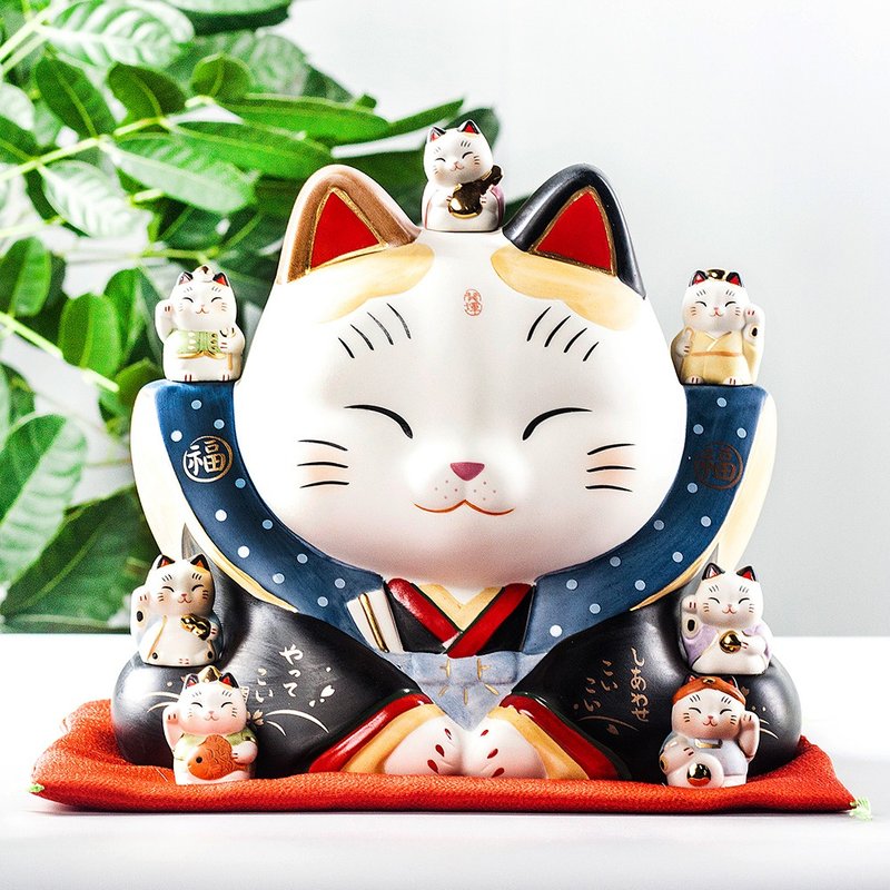 日本药师窑七福神招财猫大号手工陶瓷摆件生日开业乔迁结婚礼物 - 摆饰 - 陶 