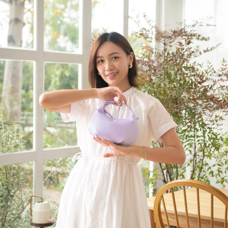 【春夏新品】Nova再生皮革迷你单肩包 - 淡薰衣草紫 环保之选 - 侧背包/斜挎包 - 环保材料 紫色