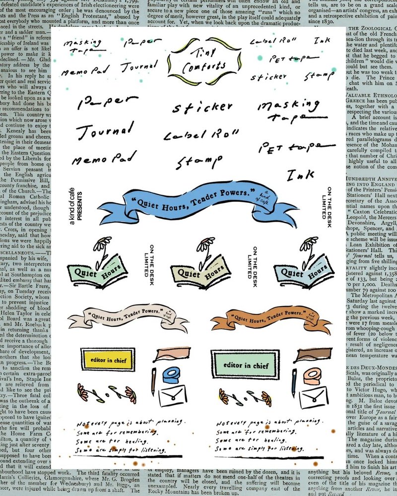 【什物】On the desk 雾面透明贴纸 - 贴纸 - 纸 多色
