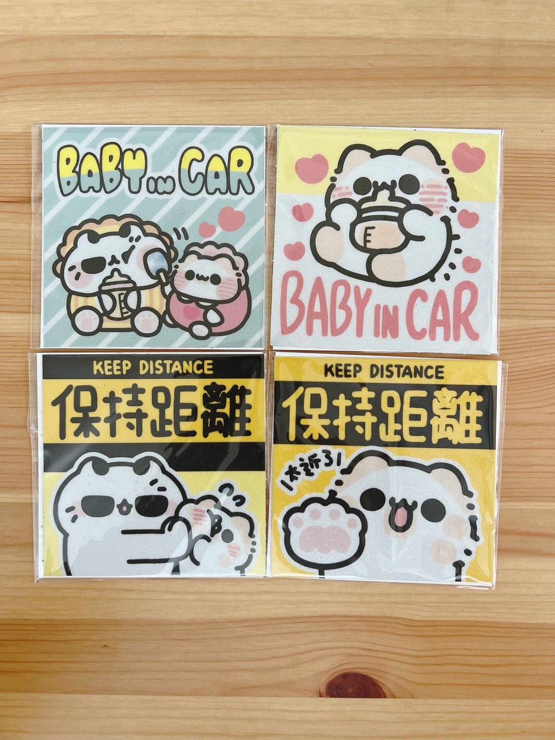 坏喵与毛喵- 方形反光防水车贴 (共12款) - 贴纸 - 防水材质 