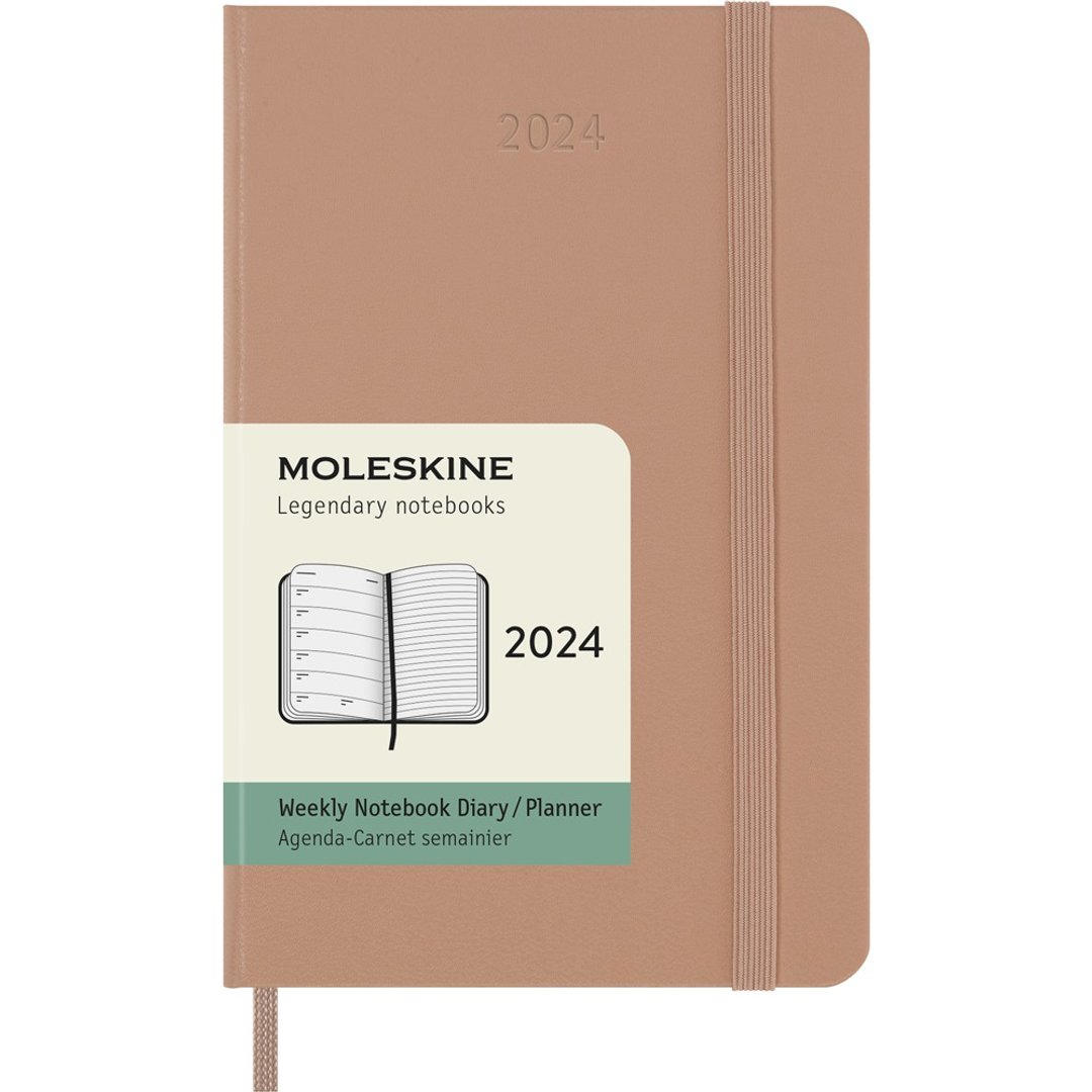 _勿上架_MOLESKINE 2024 周记手帐 12M 硬壳 口袋型 沙褐 烫金服 - 笔记本/手帐 - 纸 卡其色