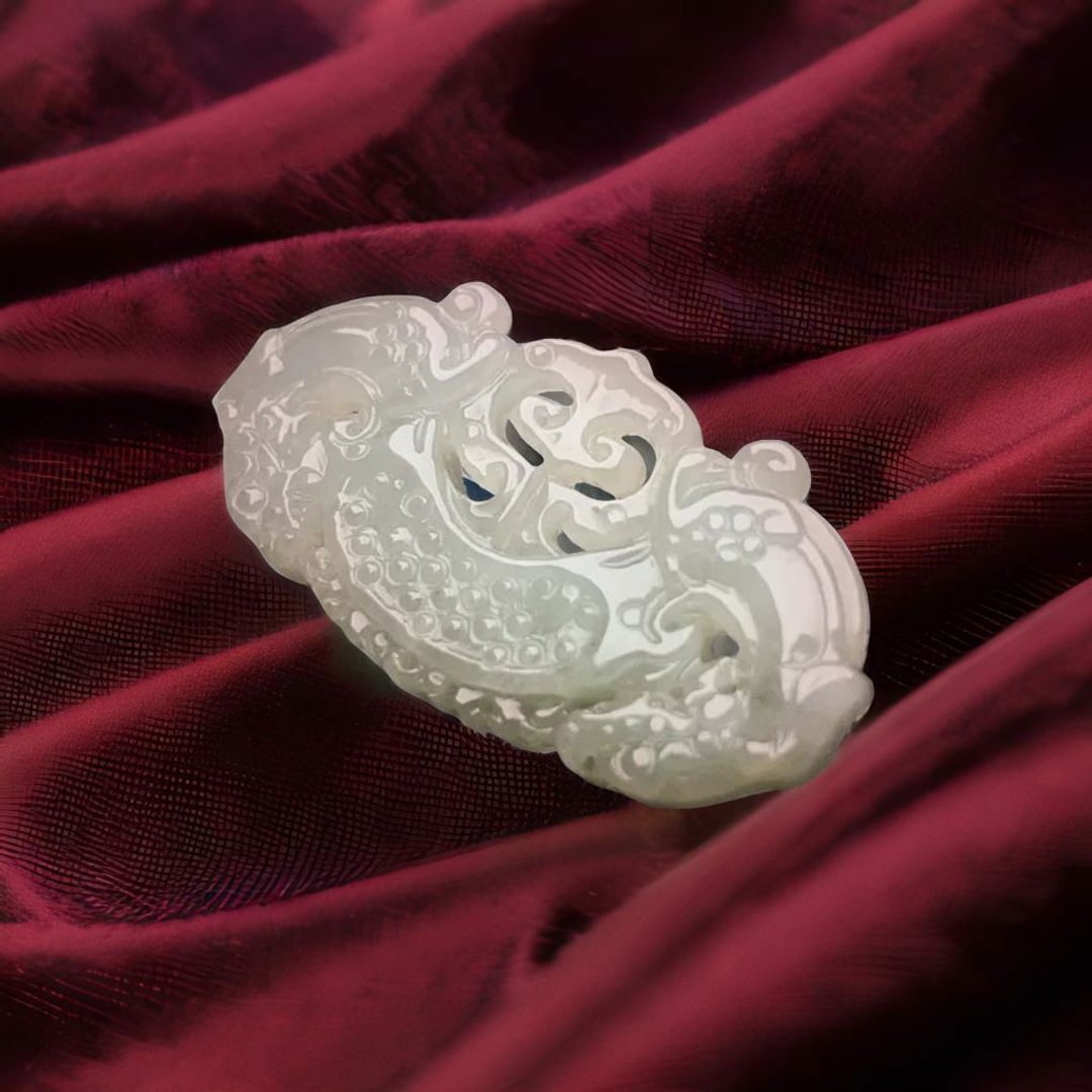 冰绿翡翠如意吊饰 | 天然缅甸玉翡翠A货 | 送礼 - 金工/饰品 - 玉石 绿色