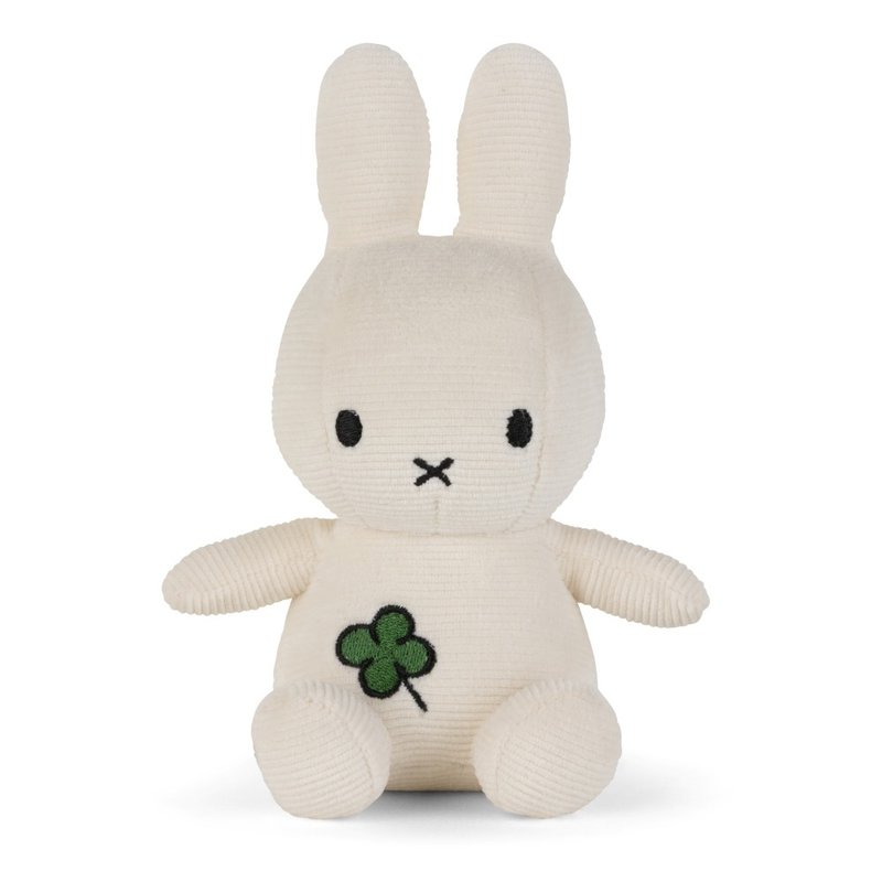 BON TON TOYS Miffy 米菲兔幸运草填充玩偶 - 象牙白 18cm - 玩偶/公仔 - 聚酯纤维 多色