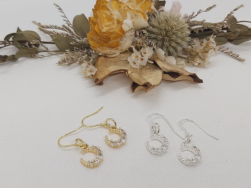 纯银针耳勾14k坠饰款 - 耳环/耳夹 - 银 