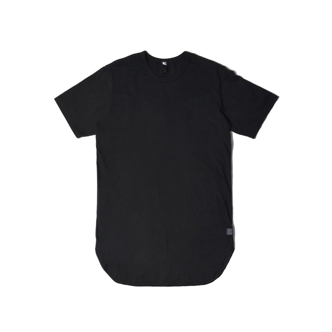 oqLiq - Arc Tank - Black 长版圆弧T(黑) - 男装上衣/T 恤 - 棉．麻 黑色