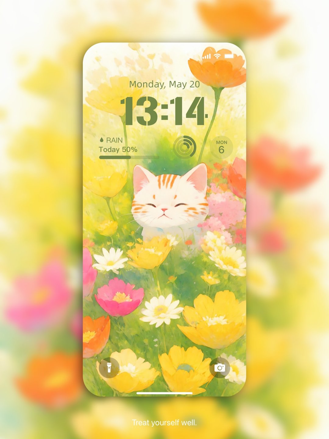 【数码】手机壁纸 | 花丛中的猫猫 - 电脑手机桌布/贴图/App 图示 - 其他材质 