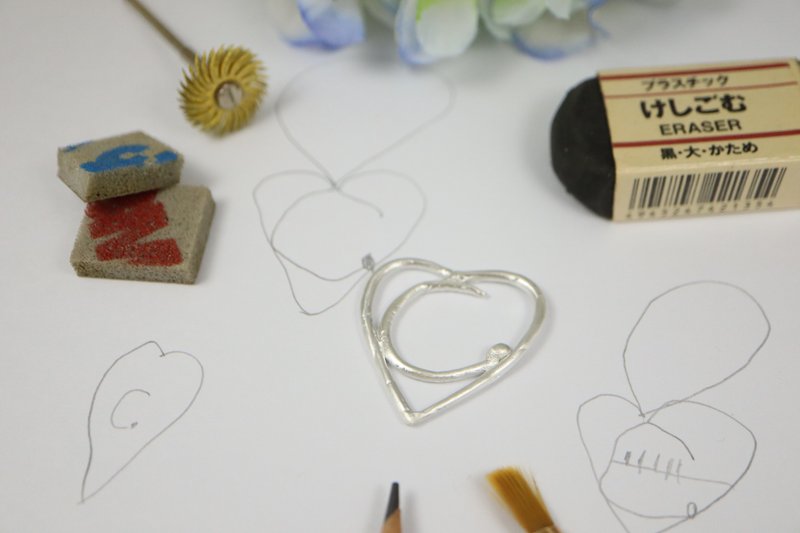 【小小银匠】线条画纯银饰品/根据孩子想法 DIY 定制化金工体验 - 金工/饰品 - 纯银 