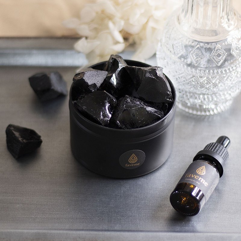 天然矿石扩香礼盒 黑曜石 - 香薰/精油/线香 - 其他材质 