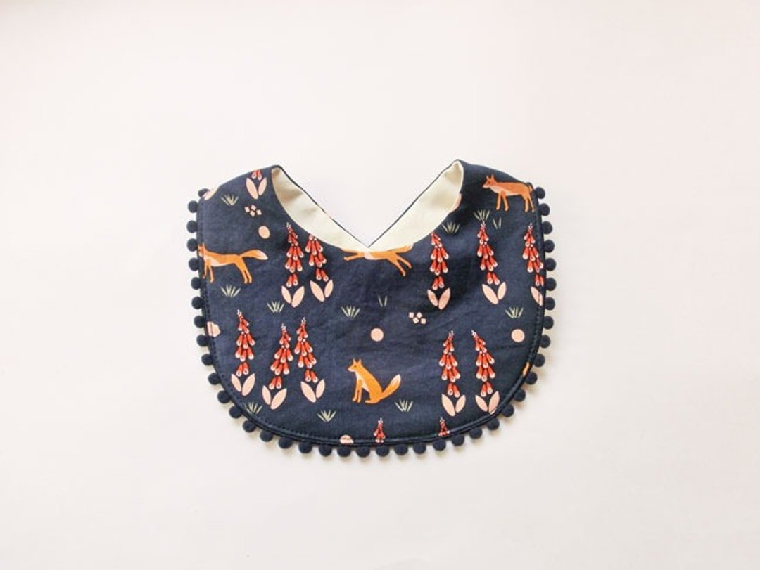 Organic Cotton Bib / Foxes - 围嘴/口水巾 - 棉 多色
