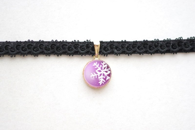 树脂艺术 方形吊坠・夜色深处 - 项链 - 树脂 紫色