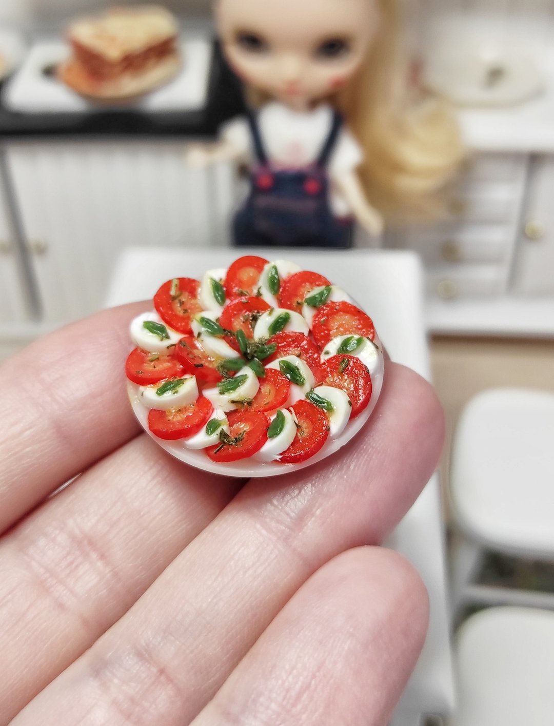 小食品 微缩模型 比例1 6 比例1 12 娃娃的沙拉 迷你食品 - 玩偶/公仔 - 粘土 