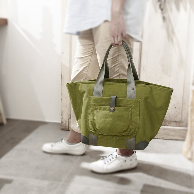 BAGMIO SOCRATES 2in1 托特包-苔绿 - 侧背包/斜挎包 - 聚酯纤维 绿色